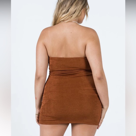 Princess polly Callie Strapless Mini Dress Brown - Picture 3 of 3